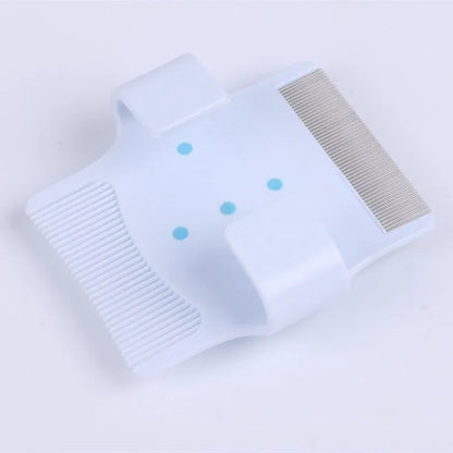 Blue and green multifunctional pet grooming tool with floating hair removal and massage features