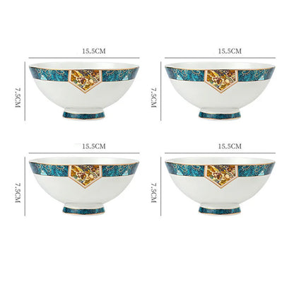 Round porcelain dinner plate with Nordic plant and flower design, flat disk shape, glaze colour finish