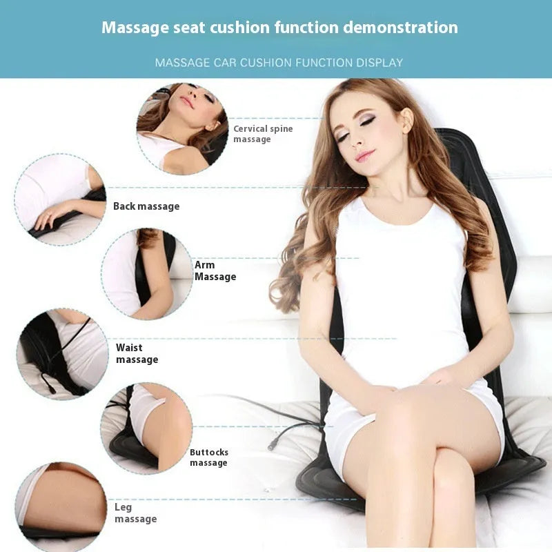 Black heating massage mat with infrared physiotherapy function and AC power plug