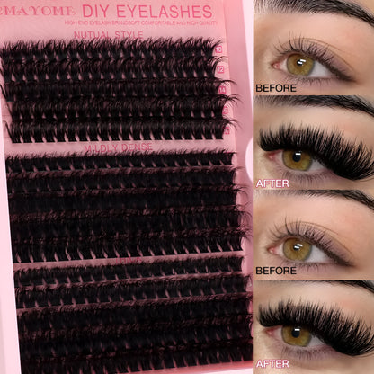 Segment single cluster DIY false eyelashes extension suit with tweezers, DIYSET402 and DIYSET403 options