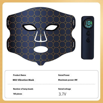 Black LED photon beauty mask for face and neck light therapy treatment at home