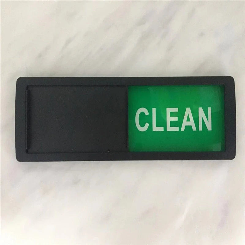Dishwasher status label with clean and dirty indicators, magnetic and adhesive options