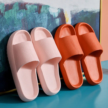 Stylish bathroom slippers with soft, cushioned EVA soles in a variety of vibrant colors