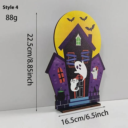 Wooden European style retro creative Halloween tabletop ornament decoration
