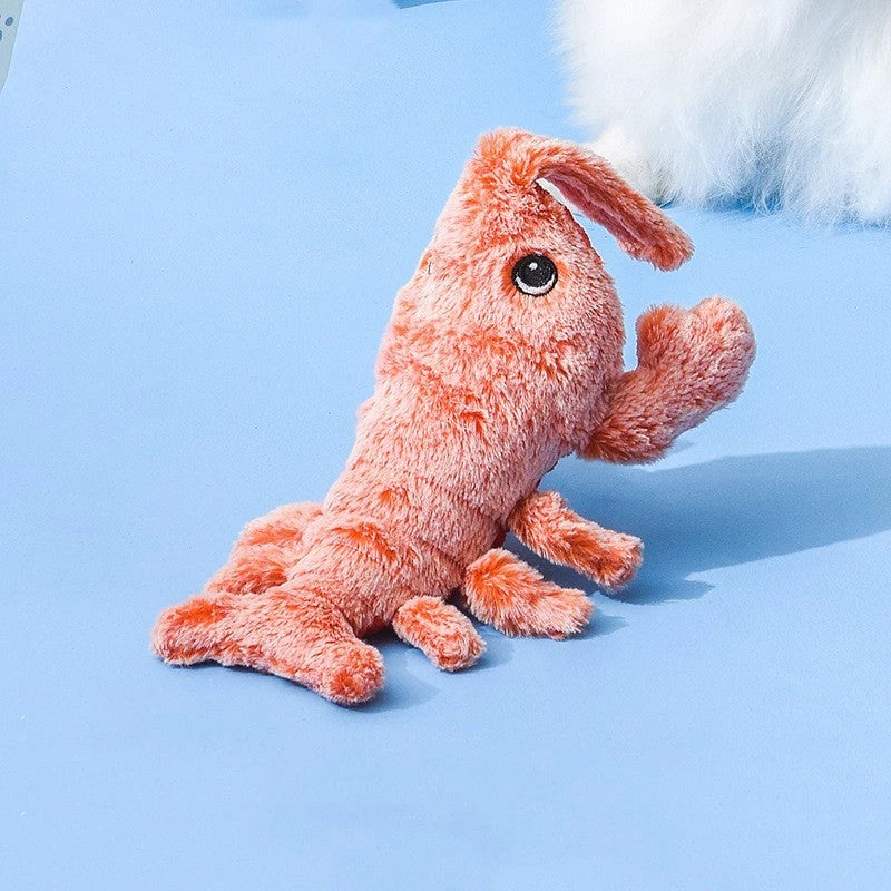 Energetic Leaping Lobster USB-powered pet toy with 3-mode swinging tail motion