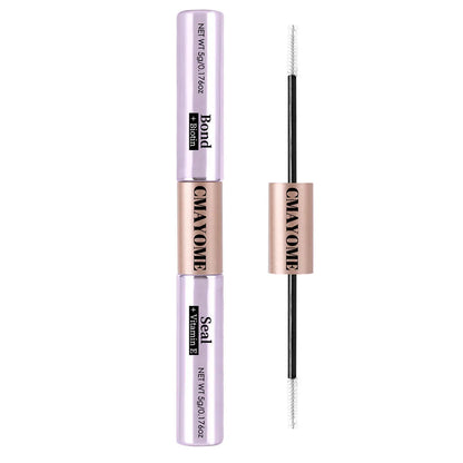 Double-headed eyelash glue tube with two applicator tips for precise lash application.