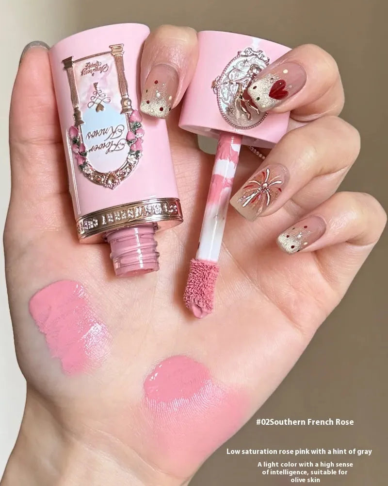 Strawberry Cupid Series Liquid Blush container showing six shade options from 01 to 06