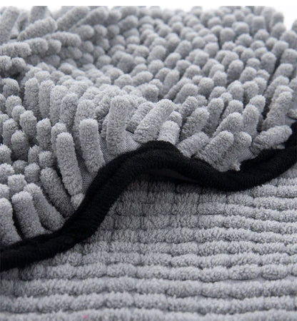 Premium pet towels made with super-absorbent chenille fibers for quick drying and convenient cleanup