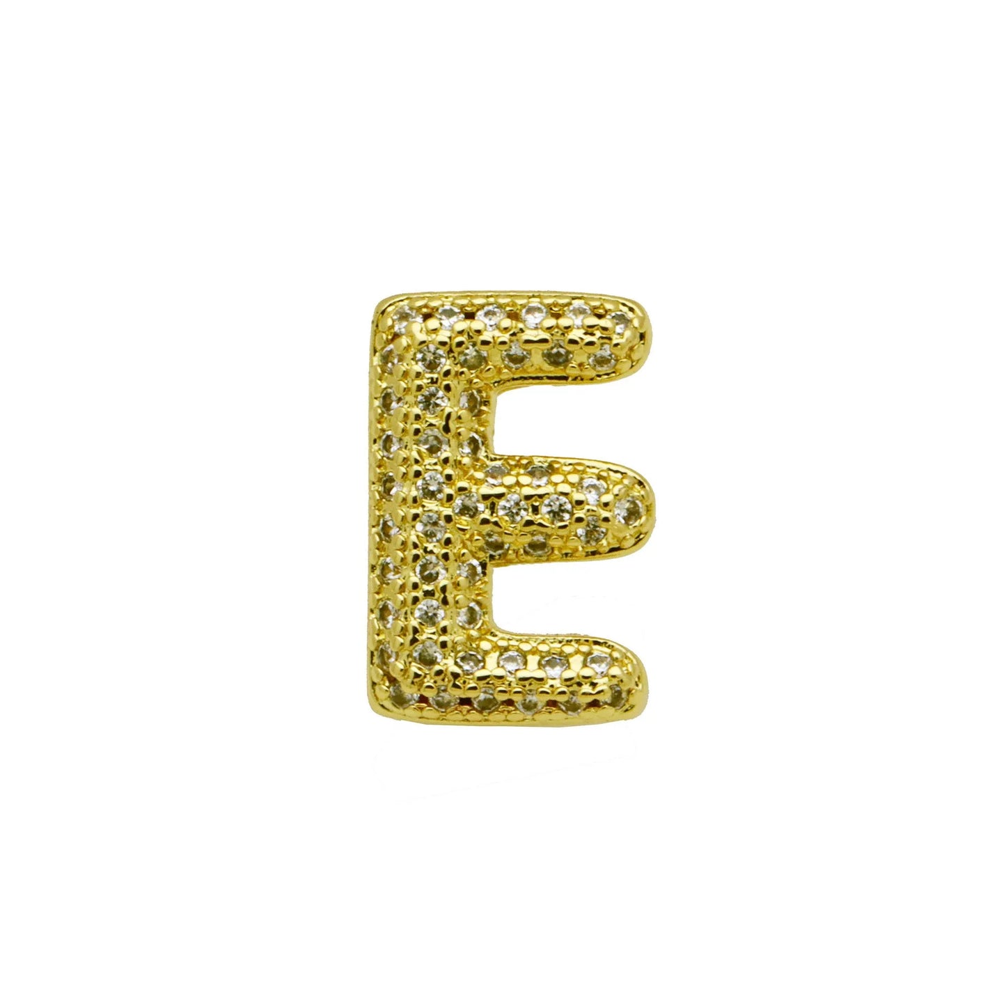 Retro copper bracelet with a letter 'A' charm featuring micro inlaid zircon, shown in a gold finish.