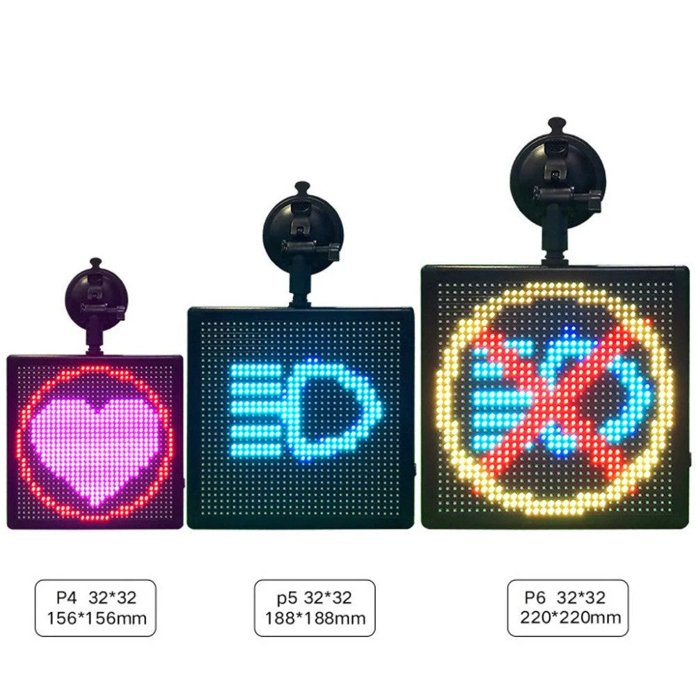 Customisable car rear window LED display with vibrant seven-colour messages