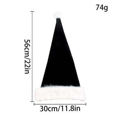 Oversized black and white plush Christmas hat with a classical European design.