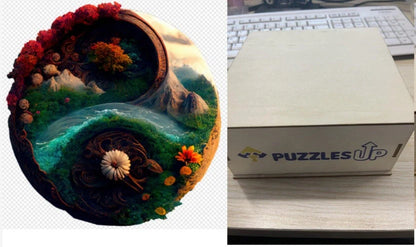 Animal Puzzle Set in A3 size with wooden storage box, vibrant animal designs for educational fun