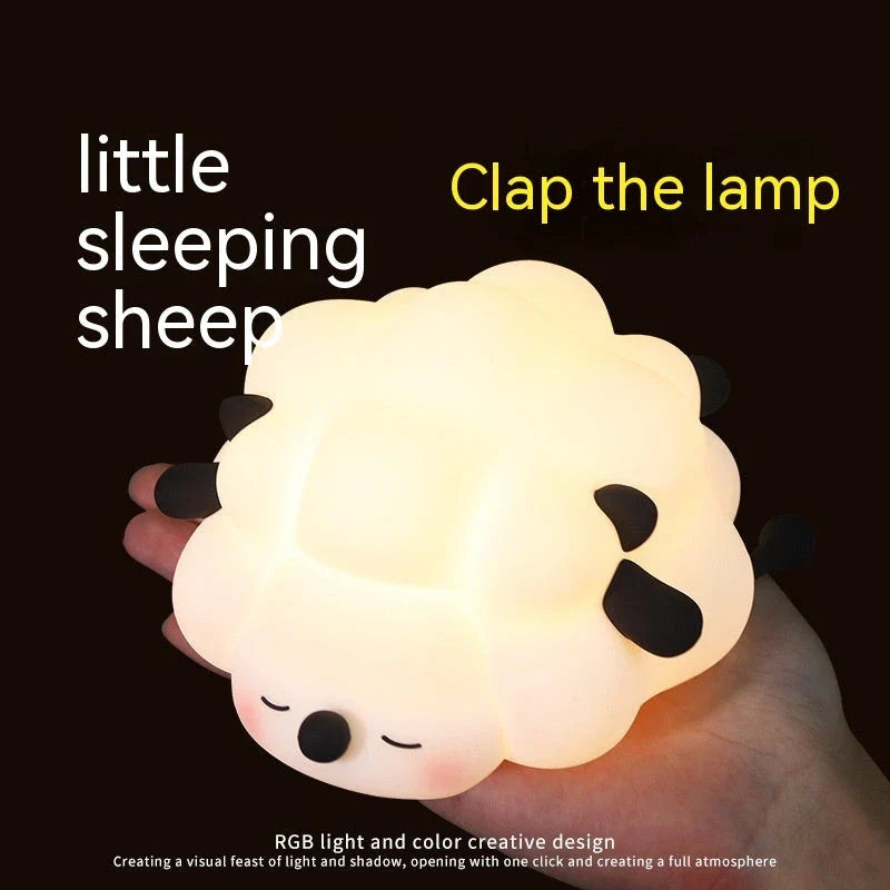 Adorable sheep-themed LED night light with adjustable brightness and 30-minute auto-off timer for kids' bedrooms