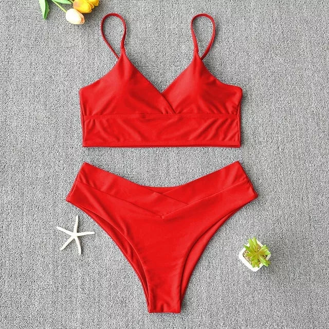 Women's two-piece swimwear bikini in quick-drying polypropylene fabric