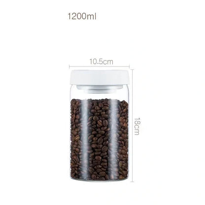 Premium vacuum sealed glass canister set for coffee and dry food storage
