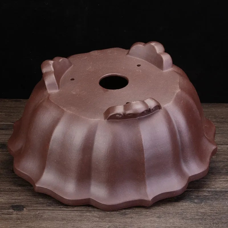 Large purple sand ceramic diamond flower pot for indoor bonsai and living room display