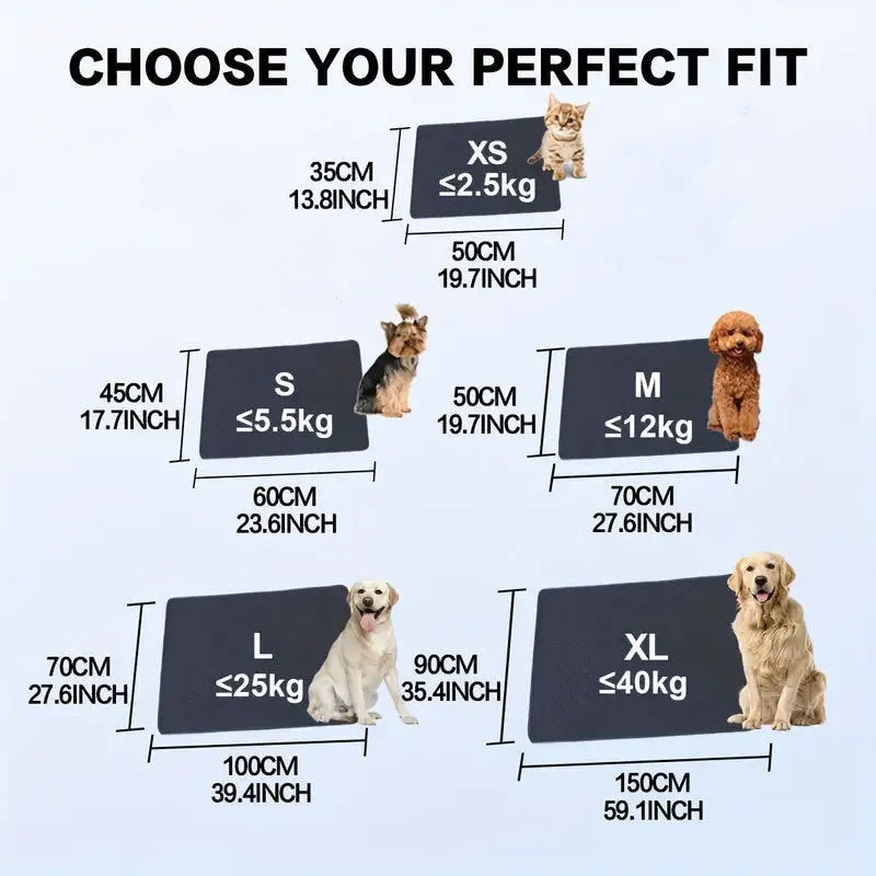 Pet Parents washable dog pee pads in grey and tan colours showing 18x24 inch size
