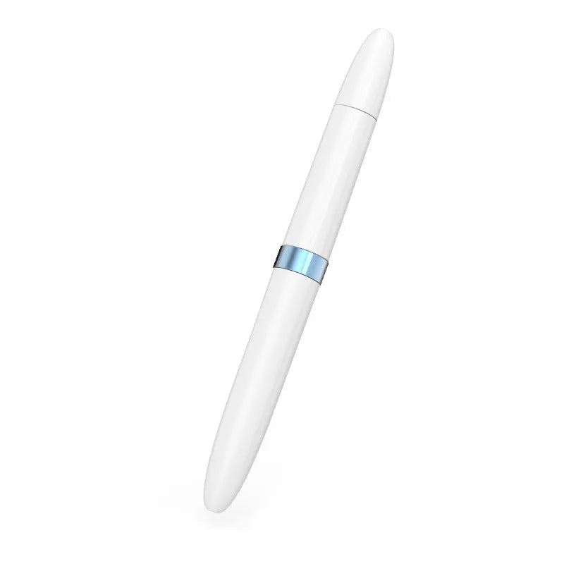 Blue headphone cleaning pen with metal tip, brush, and flocking sponge for electronics
