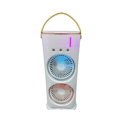 Versatile Portable Humidifier Fan with Cooling Mist - 3-in-1 Climate Control Device in White