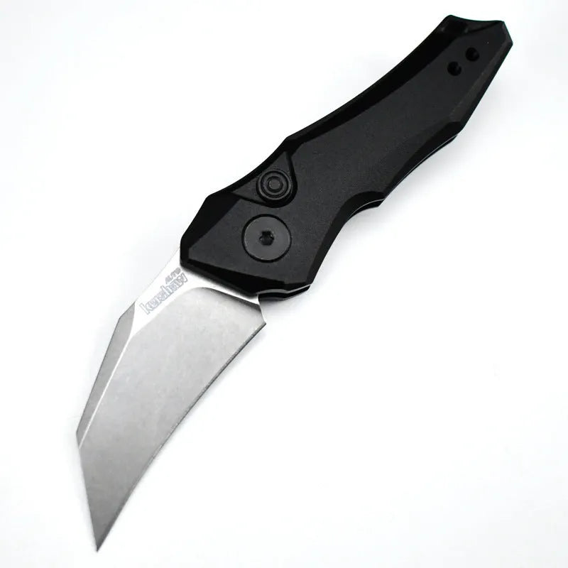 Outdoor folding pocket knife with metal blade showing black colour option