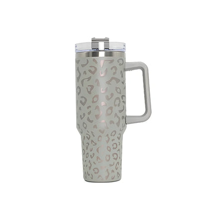 304 stainless steel vacuum cup with double-wall insulation showing 40oz capacity and 26cm height dimensions