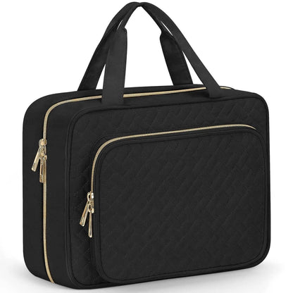 Portable travel storage wash bag for cosmetics in various colours including leopard print