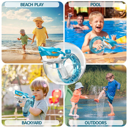 A powerful electric water blaster with a sleek shark design, perfect for summer fun and water battles.