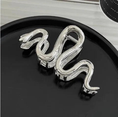 Silver metal hair claw barrette example from a range of 44 Korean-style designs.