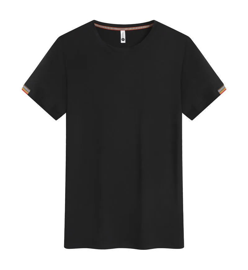Men's grey round neck ice-feeling fibre pullover shirt for business and sports wear.
