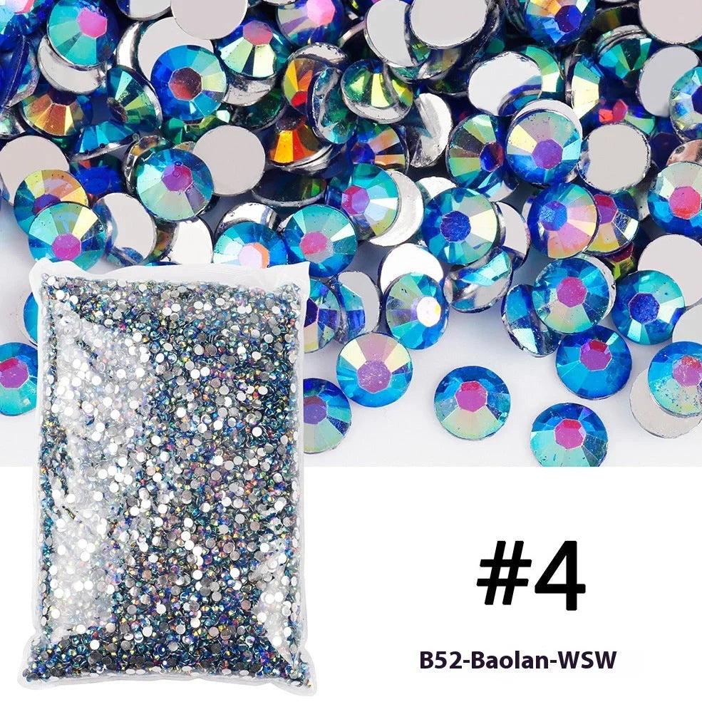 Resin flat magic colour nail rhinestones with eight-mesh pattern in assorted colours and sizes for nail art decoration