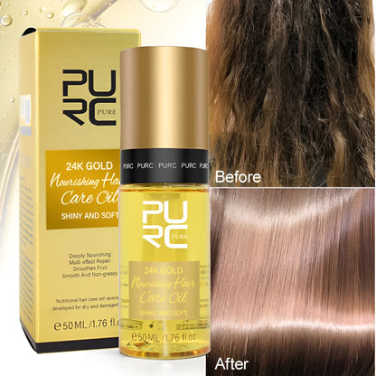 Yellow 50ml hair care essential oil bottle for curly hair repair and scalp treatment