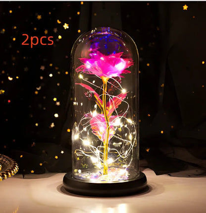 Little Prince Rose Glass Cover with 20cm diameter dome protecting plastic flower arrangement