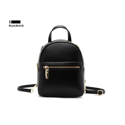 Soft PU mini backpack with three-dimensional pocket showing internal mobile phone bag organisation