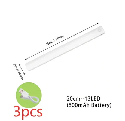 Wireless LED motion sensor night light with magnetic mounting in various sizes