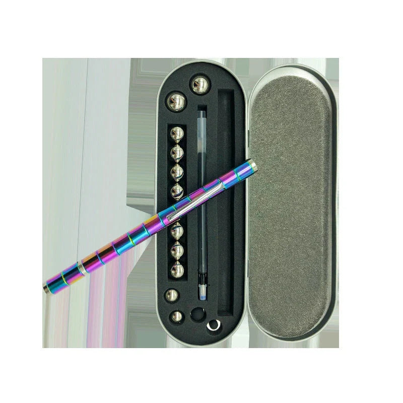 Modular magnetic pen with erasable ink, stress-relieving fidget features, and interchangeable components