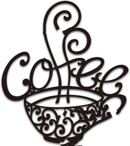 Black wrought iron English letters silhouette wall decoration measuring 26x28cm with 0.1cm thickness