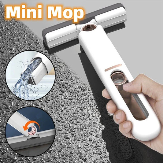 Versatile Squeeze Mop with Reusable Cotton Heads for Efficient Cleaning on Floors, Windows, and Desks