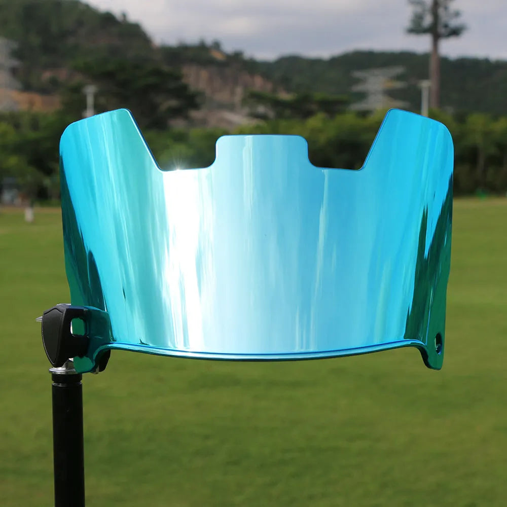 Rugby helmet goggles made from high-strength impact-resistant material for easy tool-free installation.
