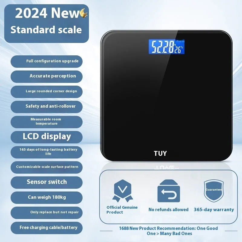 Household human body weighing scale in Cross Ice Crystal White colour with 26x26 cm platform and multiple power options