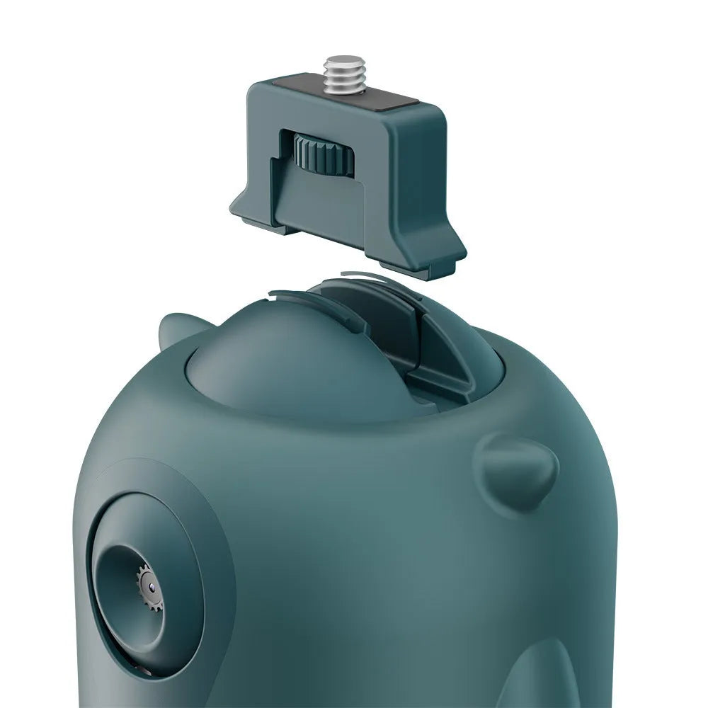 Dark green intelligent follow-up gimbal with 360 rotation and AI face recognition for camera tracking