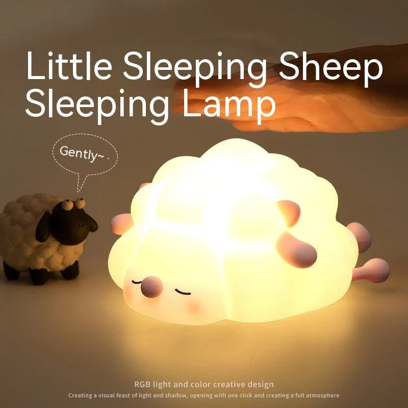Adorable sheep-themed LED night light with adjustable brightness and 30-minute auto-off timer for kids' bedrooms