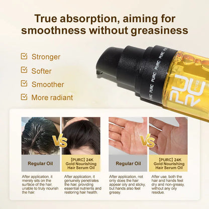 Yellow 50ml hair care essential oil bottle for curly hair repair and scalp treatment