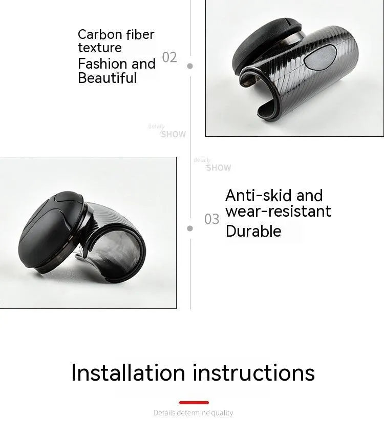 Black steering wheel assist ball with silicone grip mounted on car steering wheel