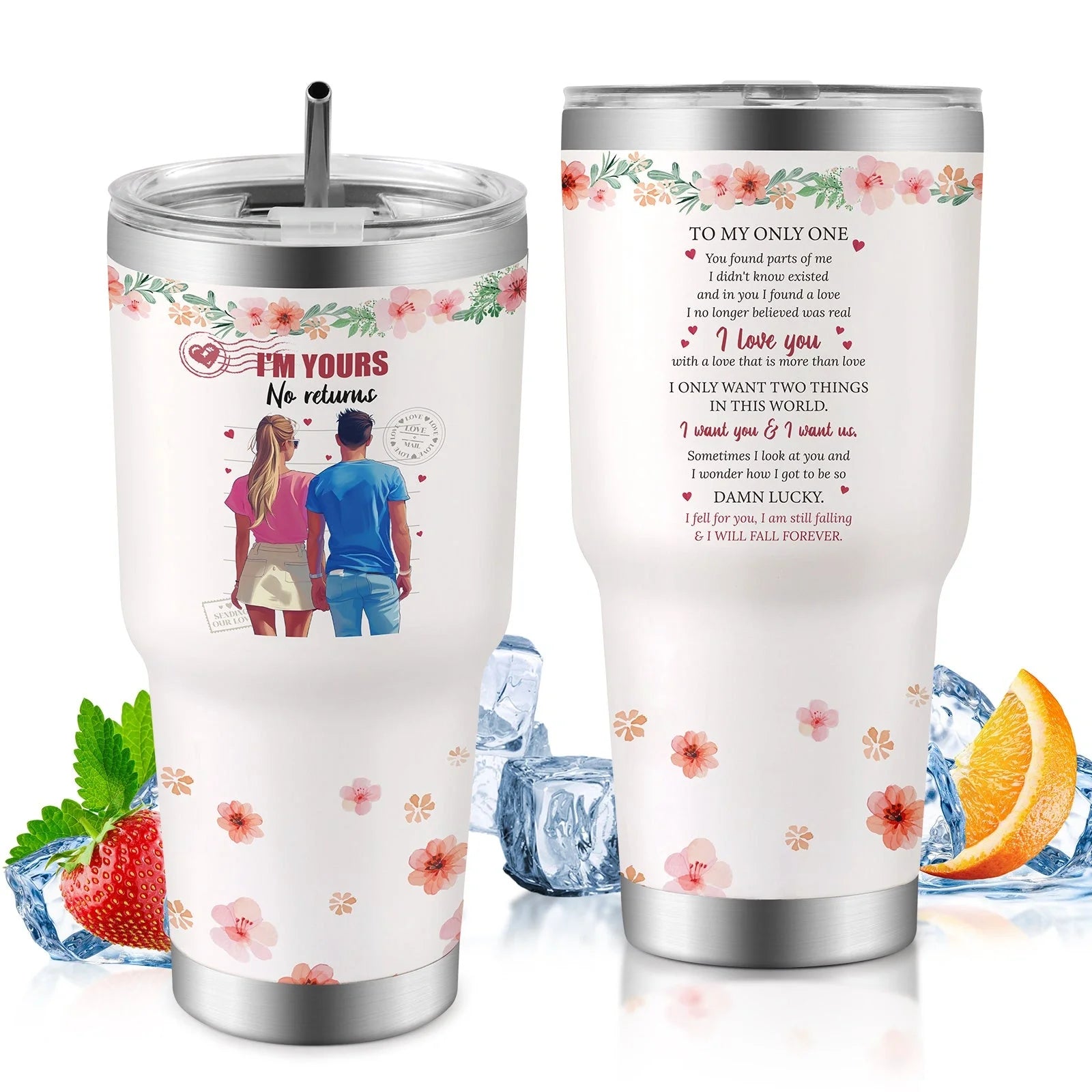 30oz insulated travel mug for car, keeps drinks hot or cold, spill-proof lid