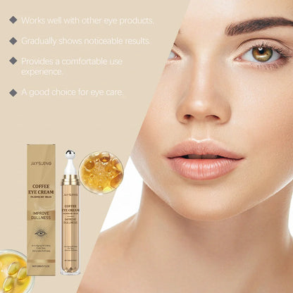 Caffeine firming eye cream in 5cm container with 20g formula for under-eye puffiness and hydration