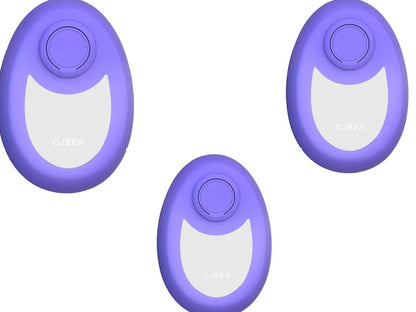 CJEER crystal hair removal device in green, purple, or black with metal ring on back