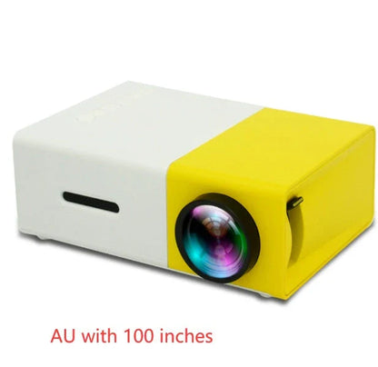 Compact 1080p HD home cinema projector with versatile connectivity and adjustable display settings