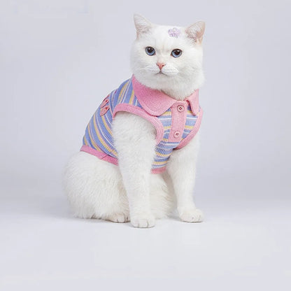 Pink purple autumn vest for small dogs with seven size options based on weight