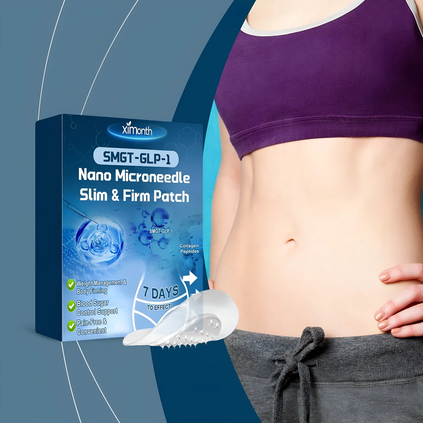 Four slimming microneedle patches for firming skincare with artemisia argyi and peptide ingredients