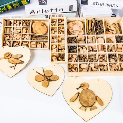 Handmade pine wood Baby DIY Twig Toy for creative and educational play